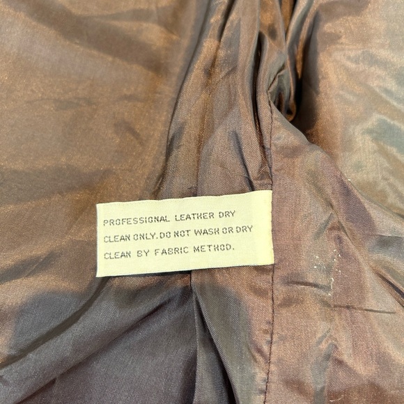 Preston & York Sz S Belted Brown Leather Biker Vest Jacket Gold hardware Zip - Picture 11 of 15